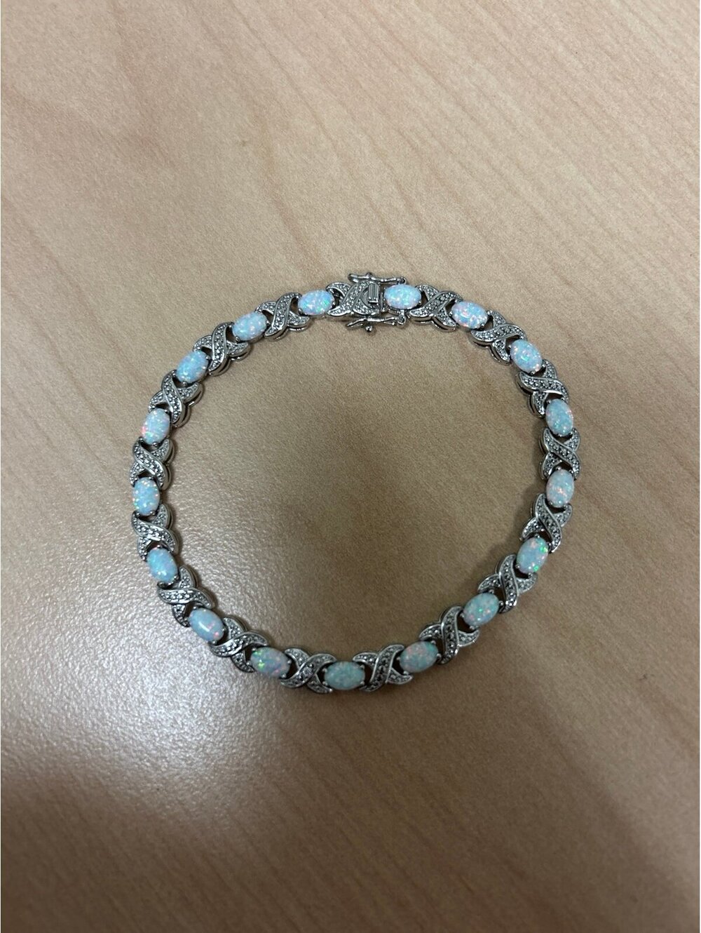 Sterling Silver Opal X O Bracelet
